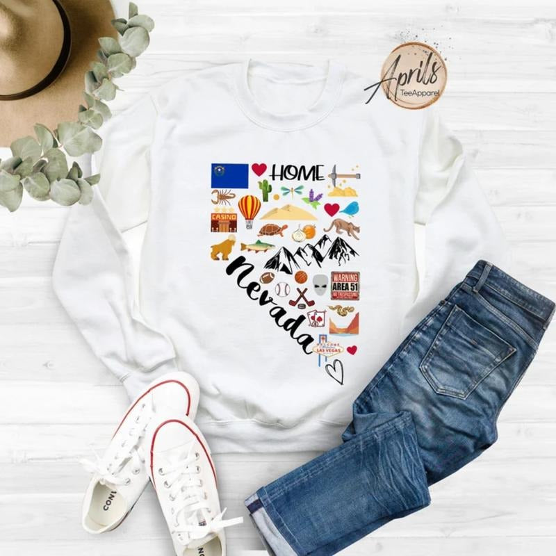 Nevada Sweatshirt, Nevada Hoodie, State Shirt Classic Fashion | ZylaModa.com