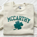 [New] Custom Name St Patrick's Day Sweatshirt, Custom Shamrock Last Name Sweater, Four Leaf Clover Sweatshirt, Irish...