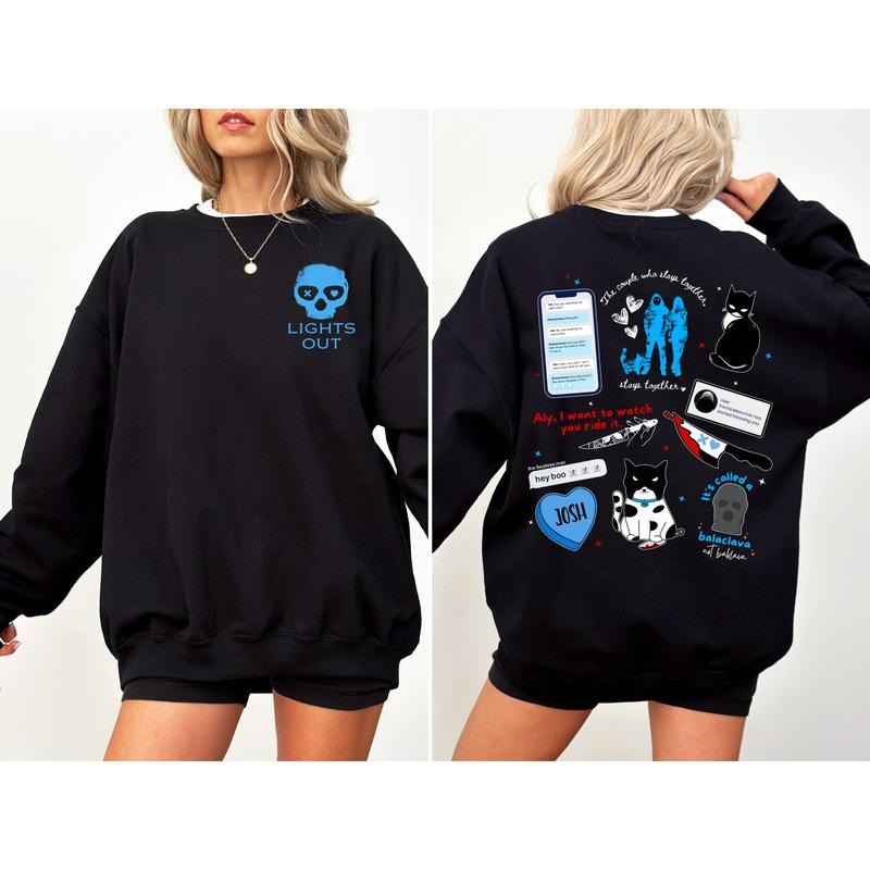 New Design Lights Out 2 sided Sweatshirt, Navessa Allen Shirt, Dark Romance Hoodie, Smut Merch, Unisex Crewneck, Book...