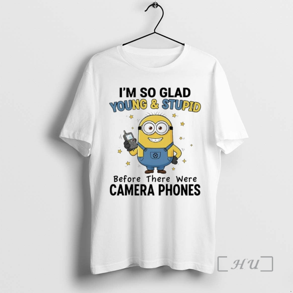 New Minion Im So Glad Young And Stupid Before There Were Camera Phones Premium T-Shirts, Hoodie, Sweatshirt | ZylaModa.com