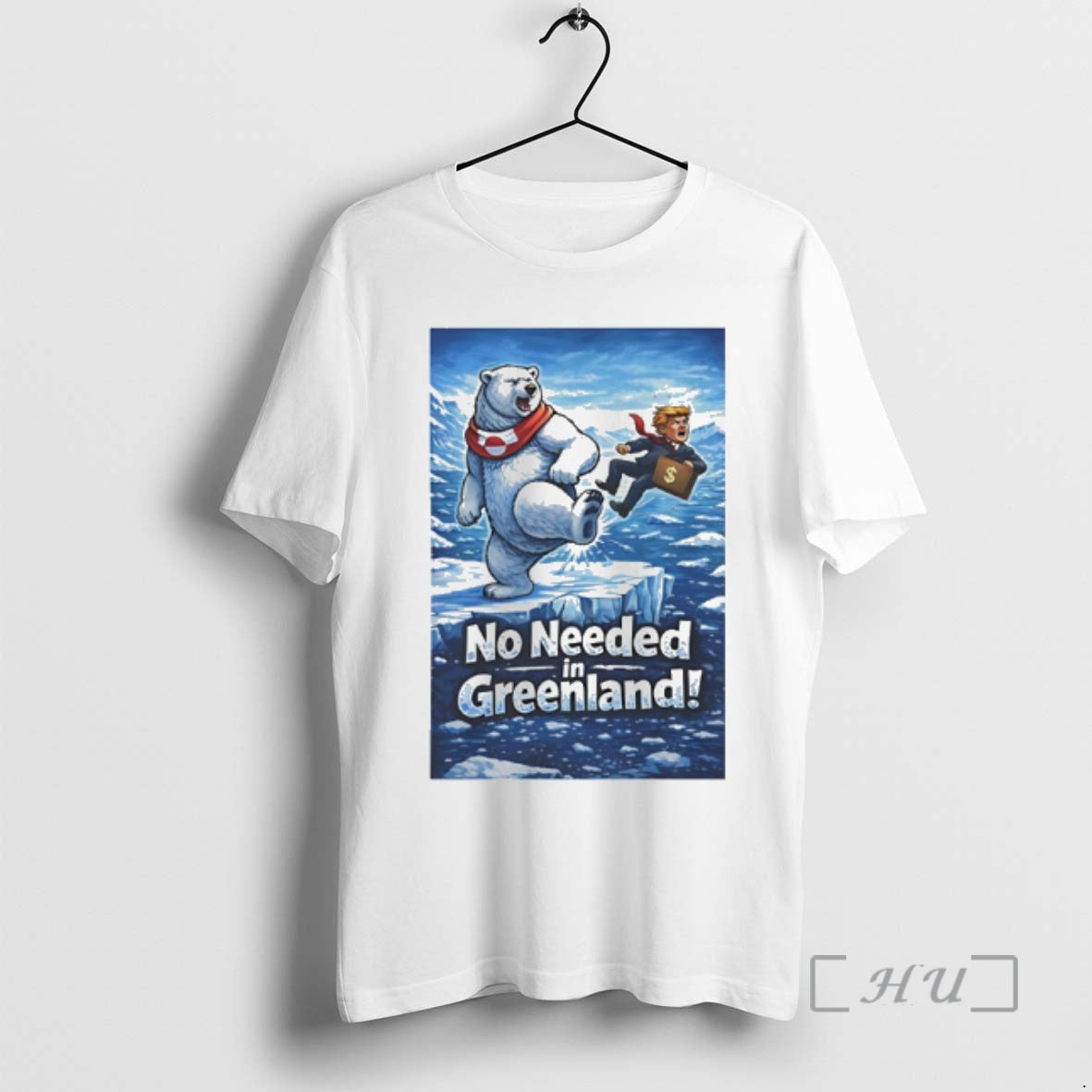New Polar Bear Kicking Trump No Needed In Greenland T-Shirts, Hoodie, Sweatshirt | ZylaModa.com