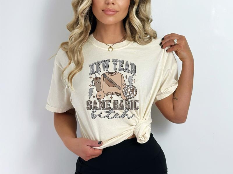 New Year, Same Basic Sweatshirt & Women's Top T-Shirts, Hoodie | ZylaModa.com