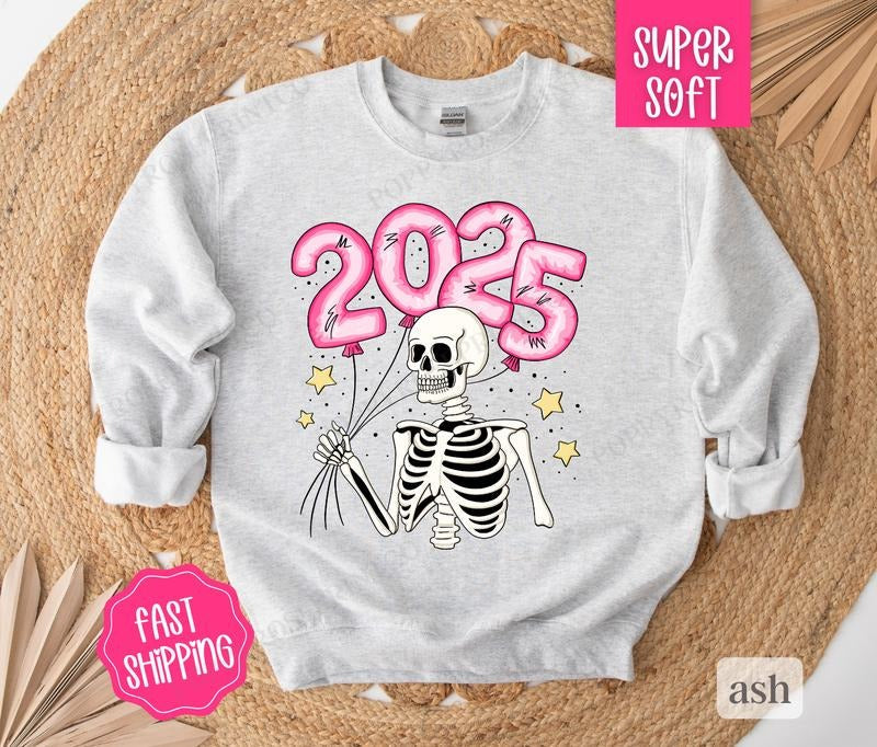 New Years Sweatshirt, NYE 2025 Sweater, Happy New Year Crewneck T-Shirts, Hoodie | ZylaModa.com
