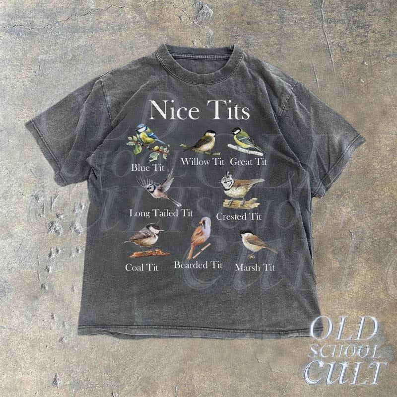 Nice Tits Vintage Bird Shirt, Nice Tits Shirt, Birdwatchers Gift, Bird Lovers Meme Shirt, Bird Shirt, Gag Tees, Funny...