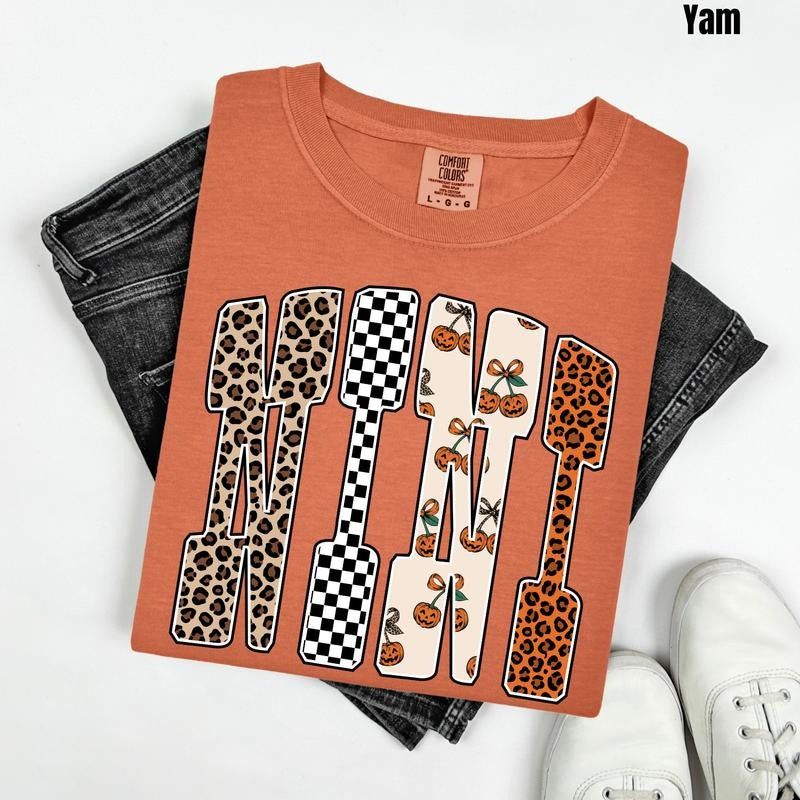 Nini Pumpkin Pattern Comfort Colors T-Shirt 'NLB' Hoodie, Sweatshirt | ZylaModa.com
