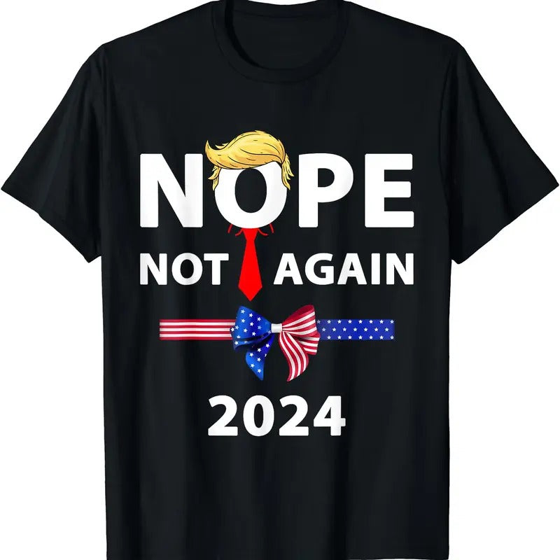 Nope Not Again Funny Trump Apparel Nope Not Again Trump T-Shirt Hoodie, Sweatshirt | ZylaModa.com