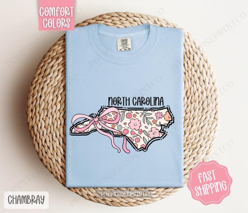 North Carolina Comfort Colors State Tshirt, Cute North Carolina Shirt, North Carolina Tshirt, North Carolina Shirt...