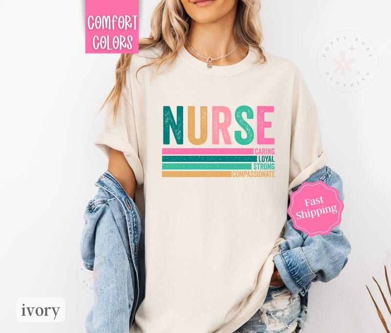 Nurse Shirt Comfort Colors, RN Shirt, Gift for Nurse Hoodie, Sweatshirt | ZylaModa.com