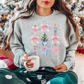 Nutcracker Coquette Sweatshirt, Christmas Balletcore Loose Fit Shirt - Fabric, Pullover Hoodie | ZylaModa.com