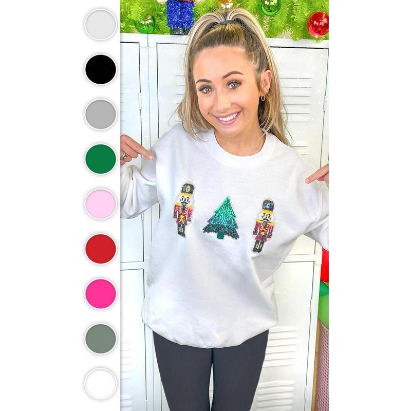 Nutcracker Sparkle Sequin Graphic Sweatshirt T-Shirts, Hoodie | ZylaModa.com