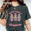 Nuts about Christmas shirt Women's Oversized Christmas Shirt - Festive Printed Design