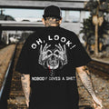 OH LOOK NOBODY GIVES A SHIT Bleed Skull With OK Print Men's T-shirt Hoodie, Sweatshirt | ZylaModa.com