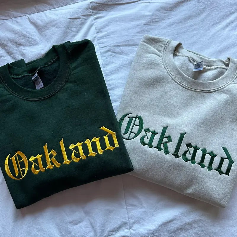 Oakland Embroidered Sweatshirt, Travel Sweatshirt, Oakland Gifts T-Shirts, Hoodie | ZylaModa.com