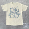 Octopus Playing Drums Retro T-Shirt, Octopus Vintage Tattoo Style Shirt, Unisex Funny T Shirt, 90s Graphic Tee, Octopus...