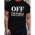 Off The Road And I Love It Letter Print Men's Short Sleeve Crew Neck T-Shirts, Comfy Casual Breathable Slightly Stretch...