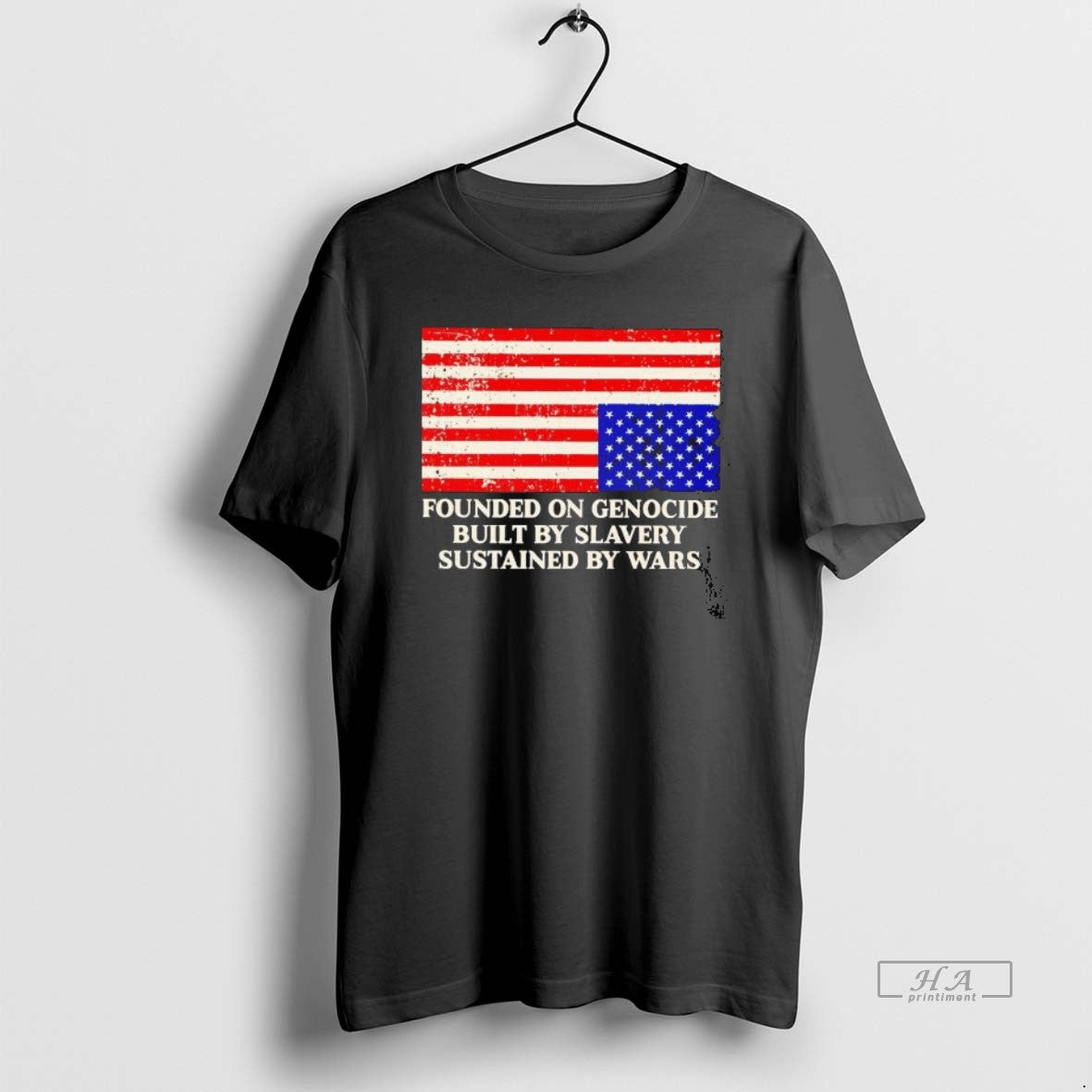 Official America Founded On Genocide Built By Slavery Sustained By Wars T-Shirts, Hoodie, Sweatshirt | ZylaModa.com