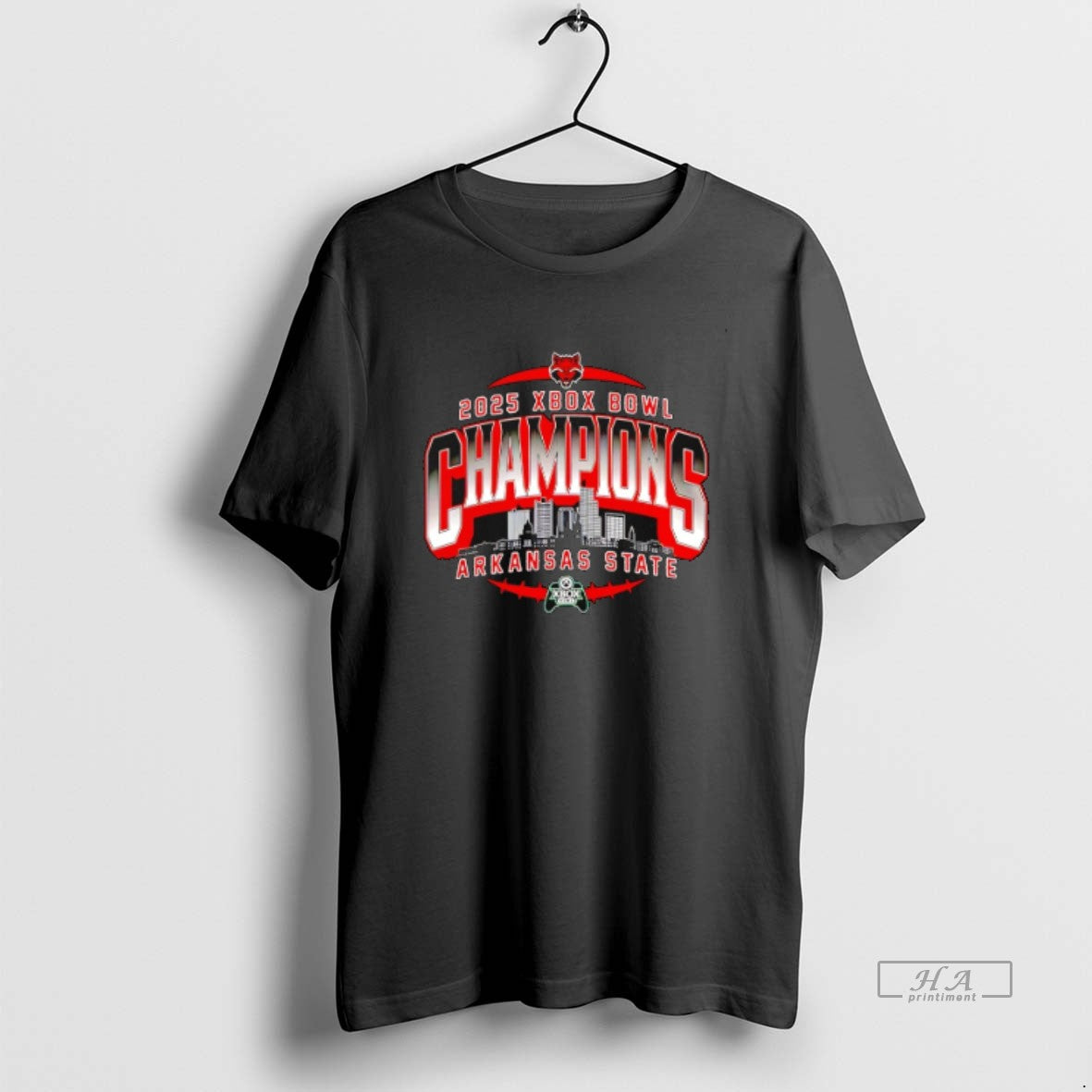 Official Arkansas State Red Wolves 2025 Xbox Bowl Champions City Skyline T-Shirts, Hoodie, Sweatshirt | ZylaModa.com