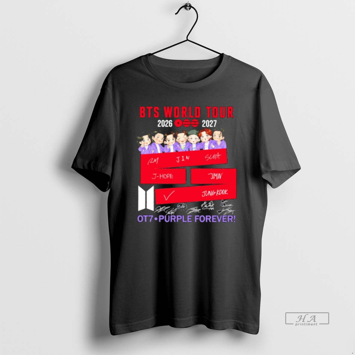 Official Bts World Tour 2026 2027 Ot7 Purple Forever T-Shirts, Hoodie, Sweatshirt | ZylaModa.com