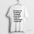 Official Bts Chant Lineup Namjoon Seokjin Yoongi Hoseok Jimin Taehyung Jungkook T-Shirts, Hoodie, Sweatshirt | ZylaModa.com