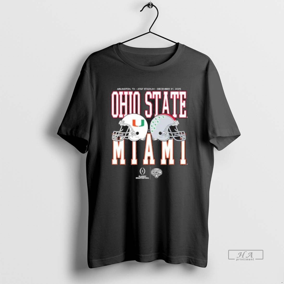 Official Cotton Bowl Classic 2025 Miami Vs Ohio State Helmet Matchup T-Shirts, Hoodie, Sweatshirt | ZylaModa.com