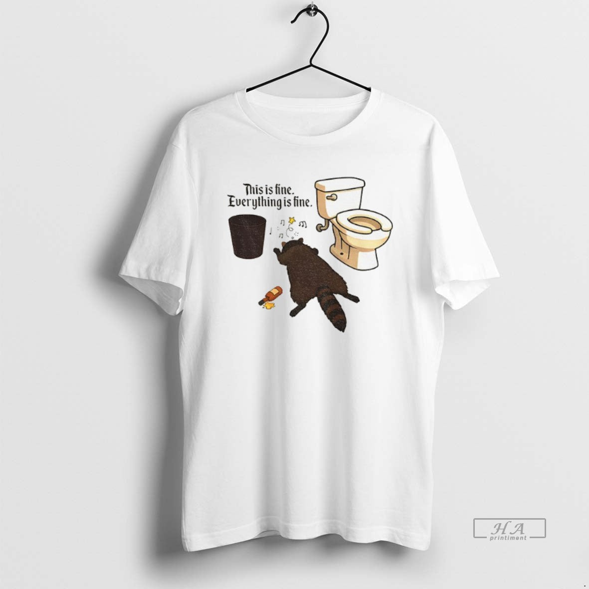 Official Drunk Raccoon This Is Fine Everything Is Fine T-Shirts, Hoodie, Sweatshirt | ZylaModa.com