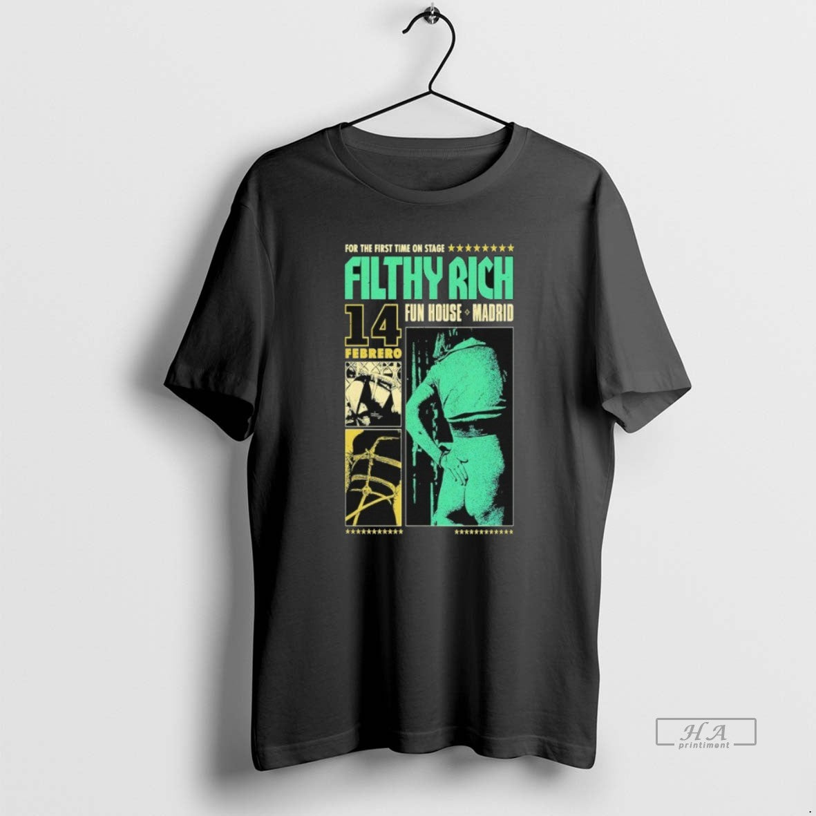 Official Filthy Rich For The First Time On Stage Feb 14 2026 Fun House Madrid T-Shirts, Hoodie, Sweatshirt | ZylaModa.com