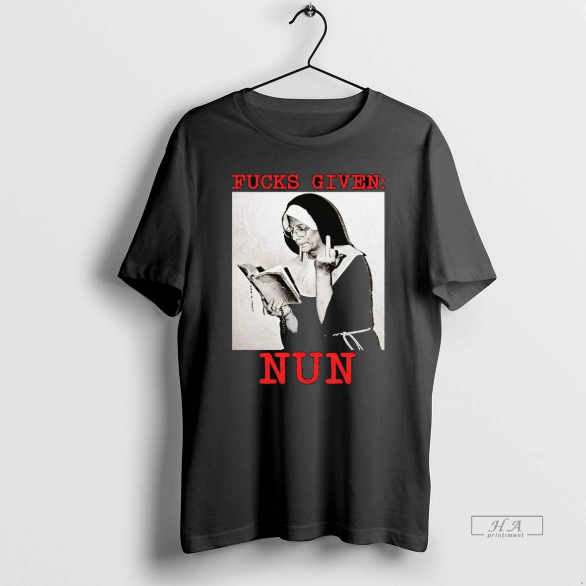 Official Fucks Given Nun Middle Finger T-Shirts, Hoodie, Sweatshirt | ZylaModa.com