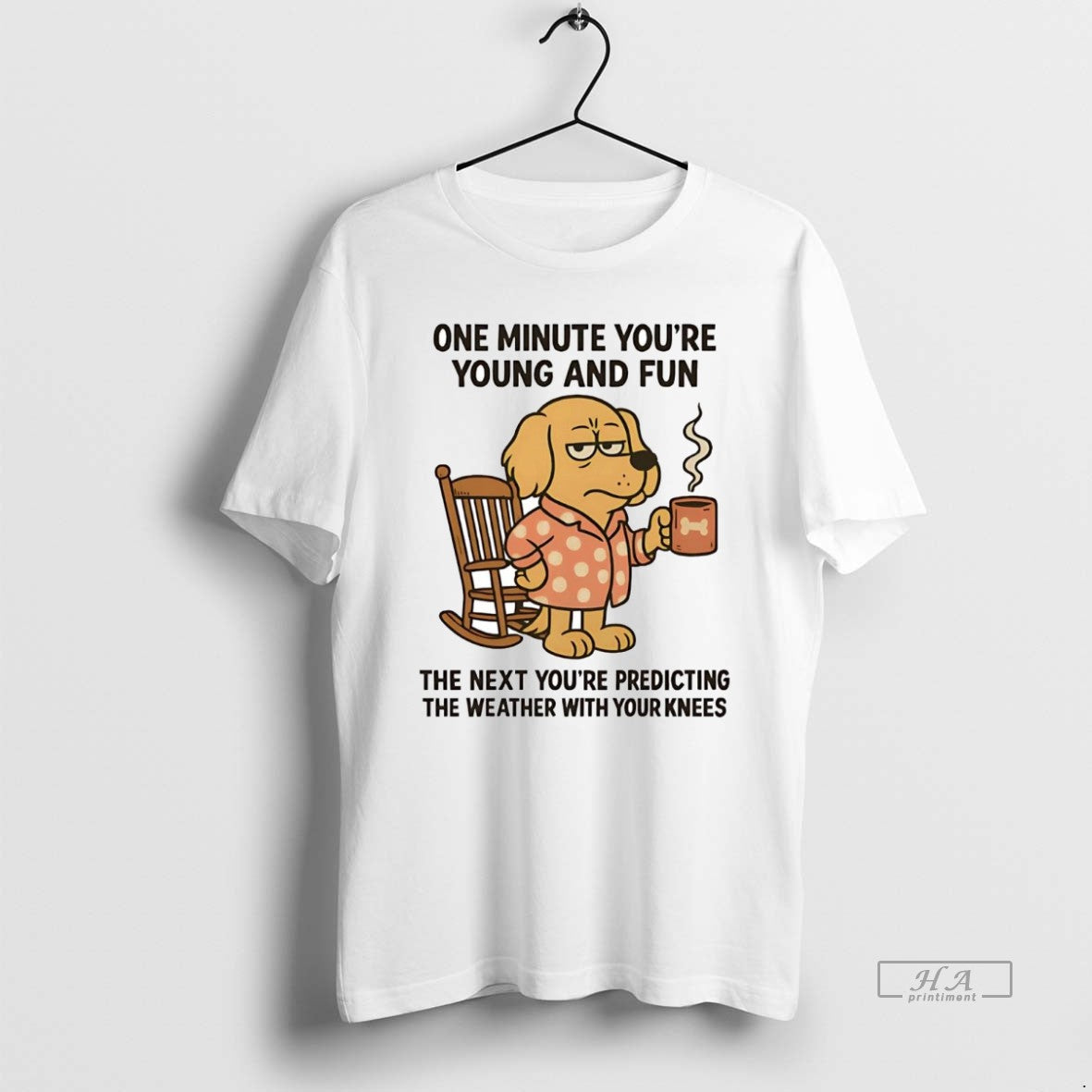 Official Golden Retriever One Minute Youre Young And Fun T-Shirts, Hoodie, Sweatshirt | ZylaModa.com