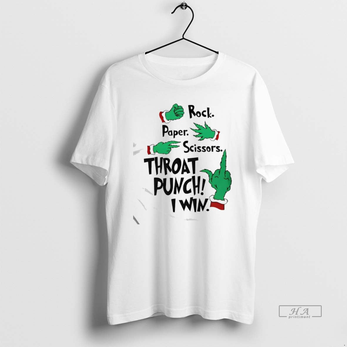 Official Grinch Hands Rock Paper Scissors Throat Punch I Win T-Shirts, Hoodie, Sweatshirt | ZylaModa.com
