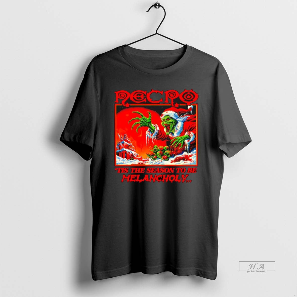 Official Grinch Necro Tis The Season To Be Melancholy T-Shirts, Hoodie, Sweatshirt | ZylaModa.com