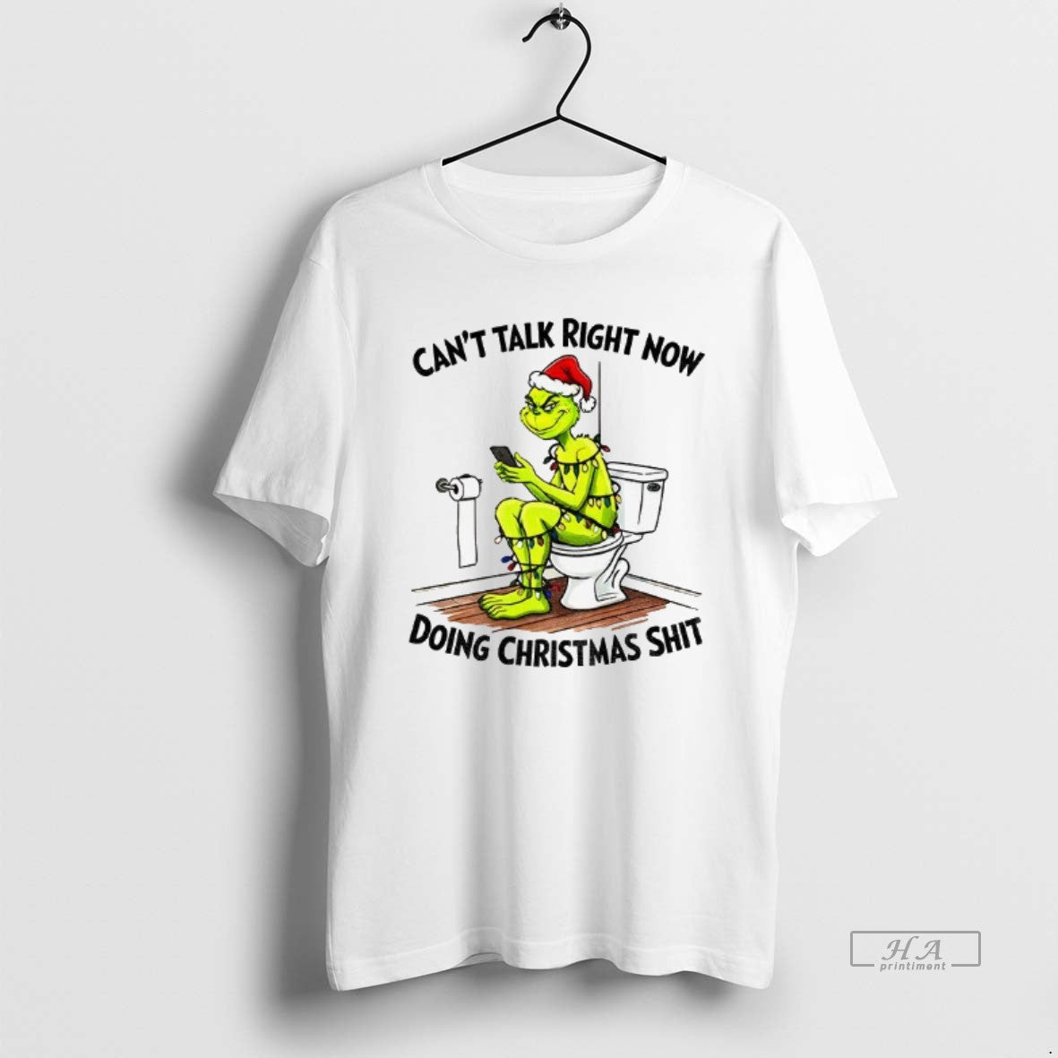 Official Grinch Santa Cant Talk Right Now Doing Christmas Shit T-Shirts, Hoodie, Sweatshirt | ZylaModa.com