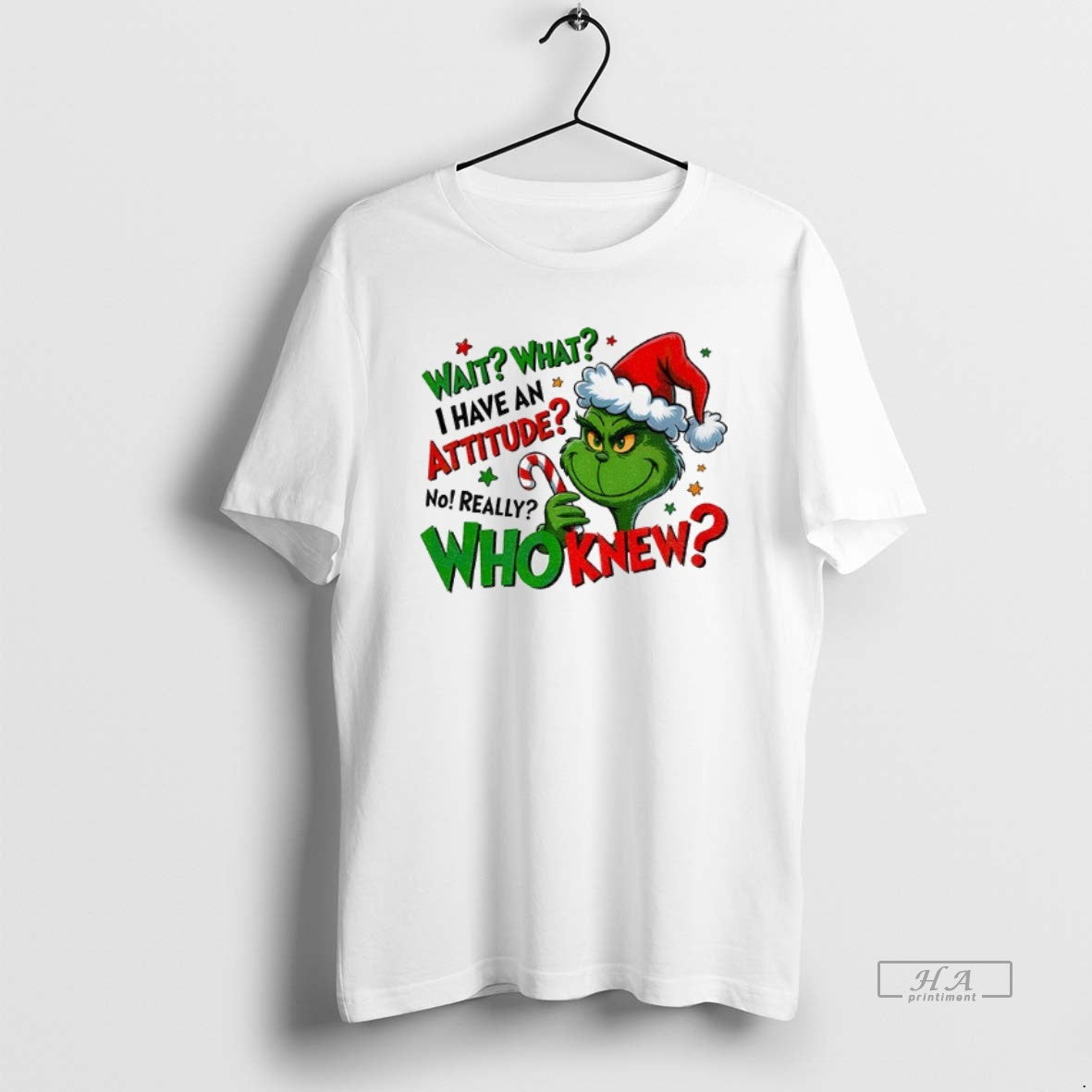 Official Grinch Santa Wait What I Have Attitude No Really Who Knew Christmas T-Shirts, Hoodie, Sweatshirt | ZylaModa.com