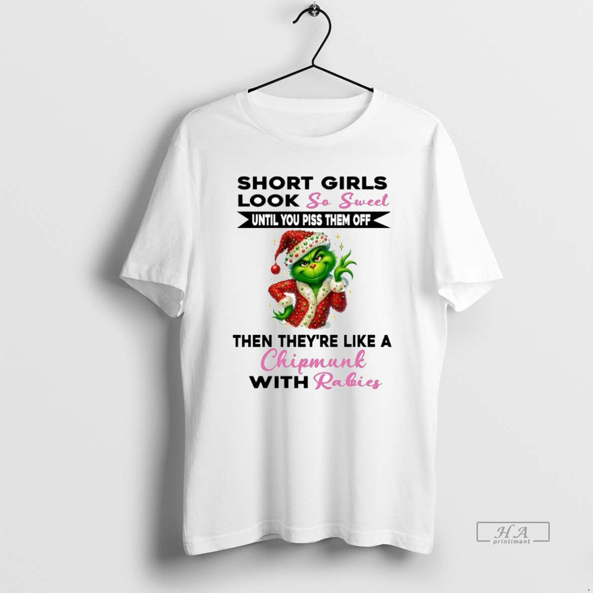 Official Grinch Short Girls Look So Sweet Theyre Like Chipmunk Christmas T-Shirts, Hoodie, Sweatshirt | ZylaModa.com