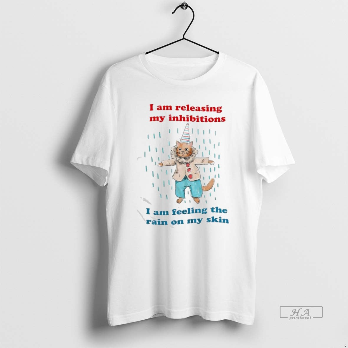 Official I Am Releasing My Inhibitions I Am Feeling The Rain On My Skin Clown T-Shirts, Hoodie, Sweatshirt | ZylaModa.com