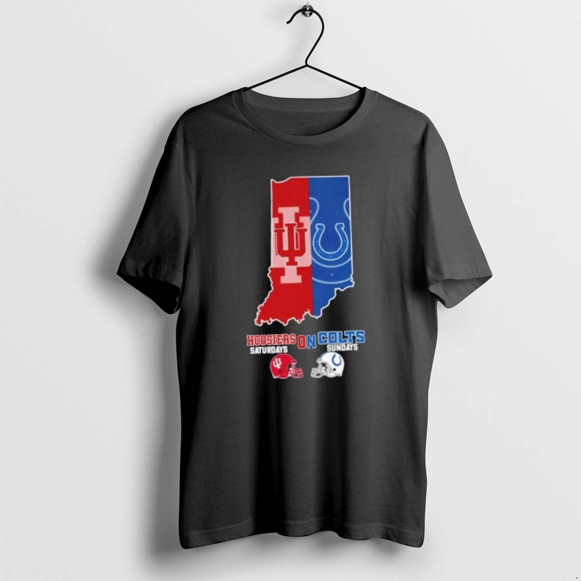 Official Indiana Map Sports Hoosiers Saturdays On Colts Sundays Football Helmets T-Shirts, Hoodie, Sweatshirt | ZylaModa.com