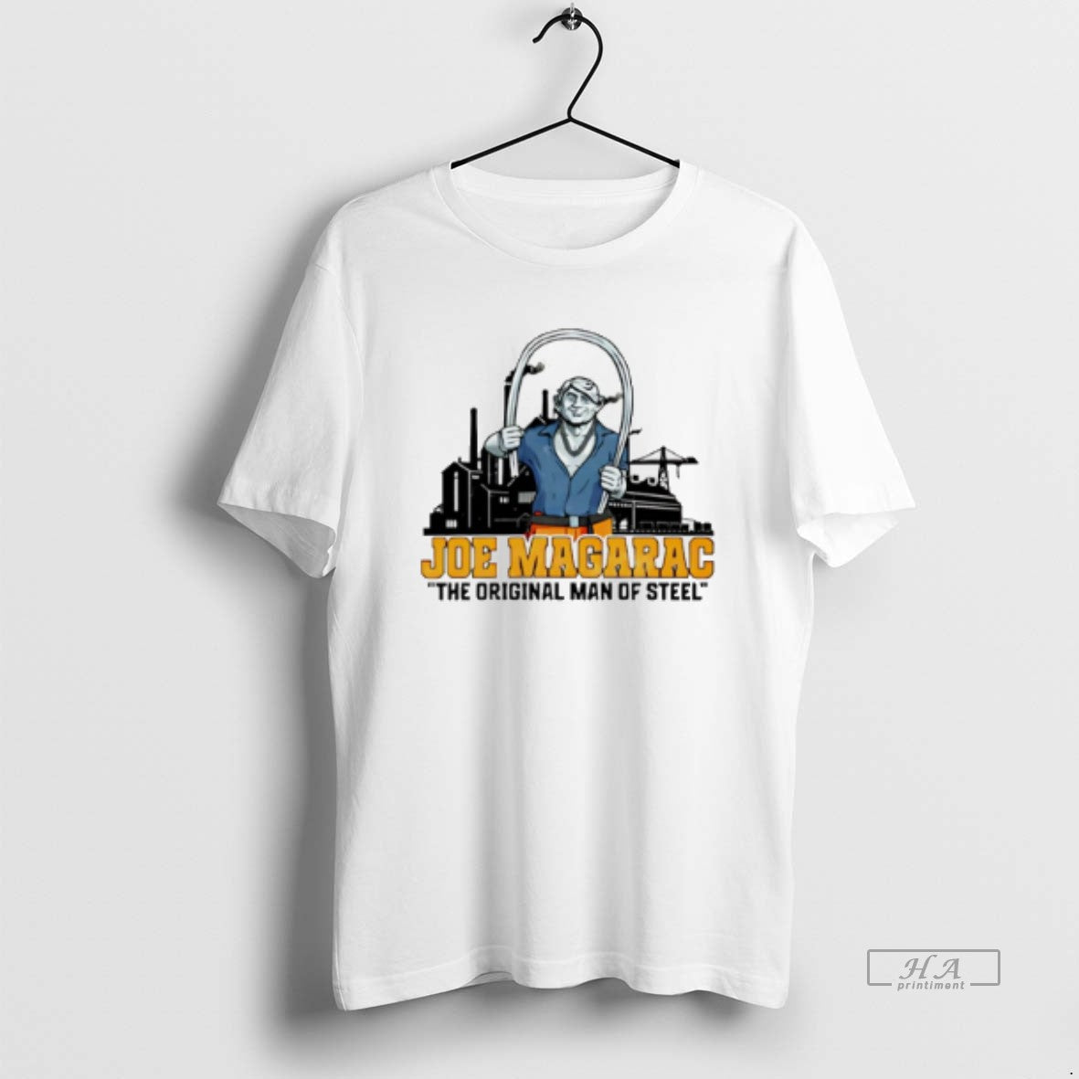 Official Joe Magarac The Man Of Steel Skyline T-Shirts, Hoodie, Sweatshirt | ZylaModa.com