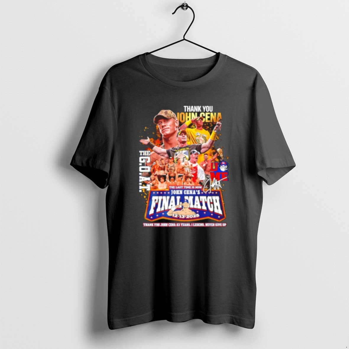 Official John Cena Final Match Thank You The Goat Signature T-Shirts, Hoodie, Sweatshirt | ZylaModa.com