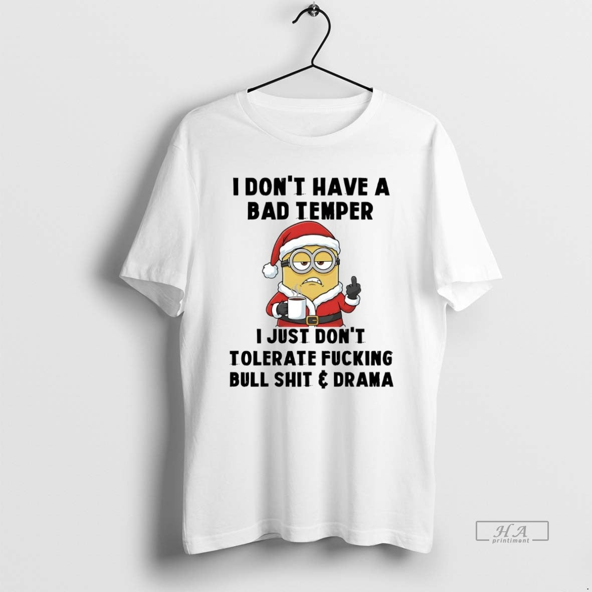 Official Minion I Dont Have A Bad Temper I Just Dont Tolerate Christmas T-Shirts, Hoodie, Sweatshirt | ZylaModa.com