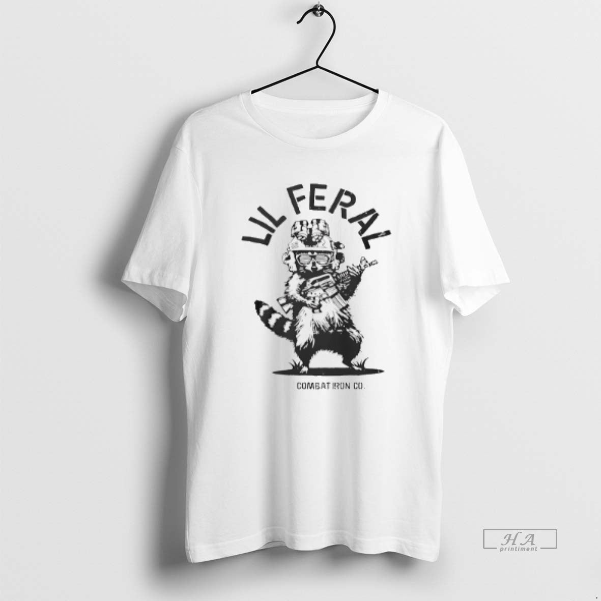 Official Raccoon Lil Feral Combat Iron T-Shirts, Hoodie, Sweatshirt | ZylaModa.com