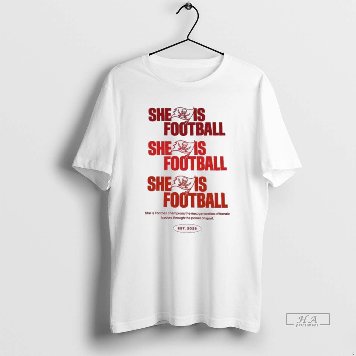 Official Tampa Bay Buccaneers She Is Football Champions Est 2025 T-Shirts, Hoodie, Sweatshirt | ZylaModa.com