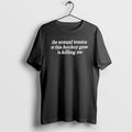 Official The Sexual Tension At This Hockey Game Is Killing Me Text T-Shirts, Hoodie, Sweatshirt | ZylaModa.com