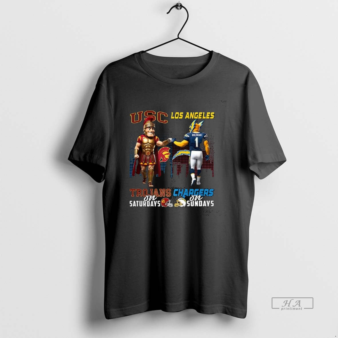 Official Usc Trojans On Saturdays Vs Los Angeles Chargers On Sundays Mascot T-Shirts, Hoodie, Sweatshirt | ZylaModa.com