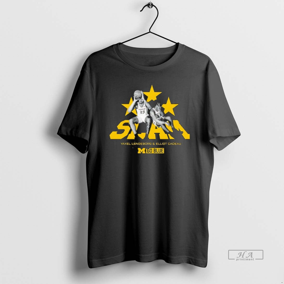 Official Yaxel Lendeborg And Elliot Cadeau Go Blue Michigan Wolverines Slam T-Shirts, Hoodie, Sweatshirt | ZylaModa.com
