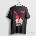 Officials Bad Bunny Benito Portrait Romantic Pink Hearts Graphic T-Shirts, Hoodie, Sweatshirt | ZylaModa.com