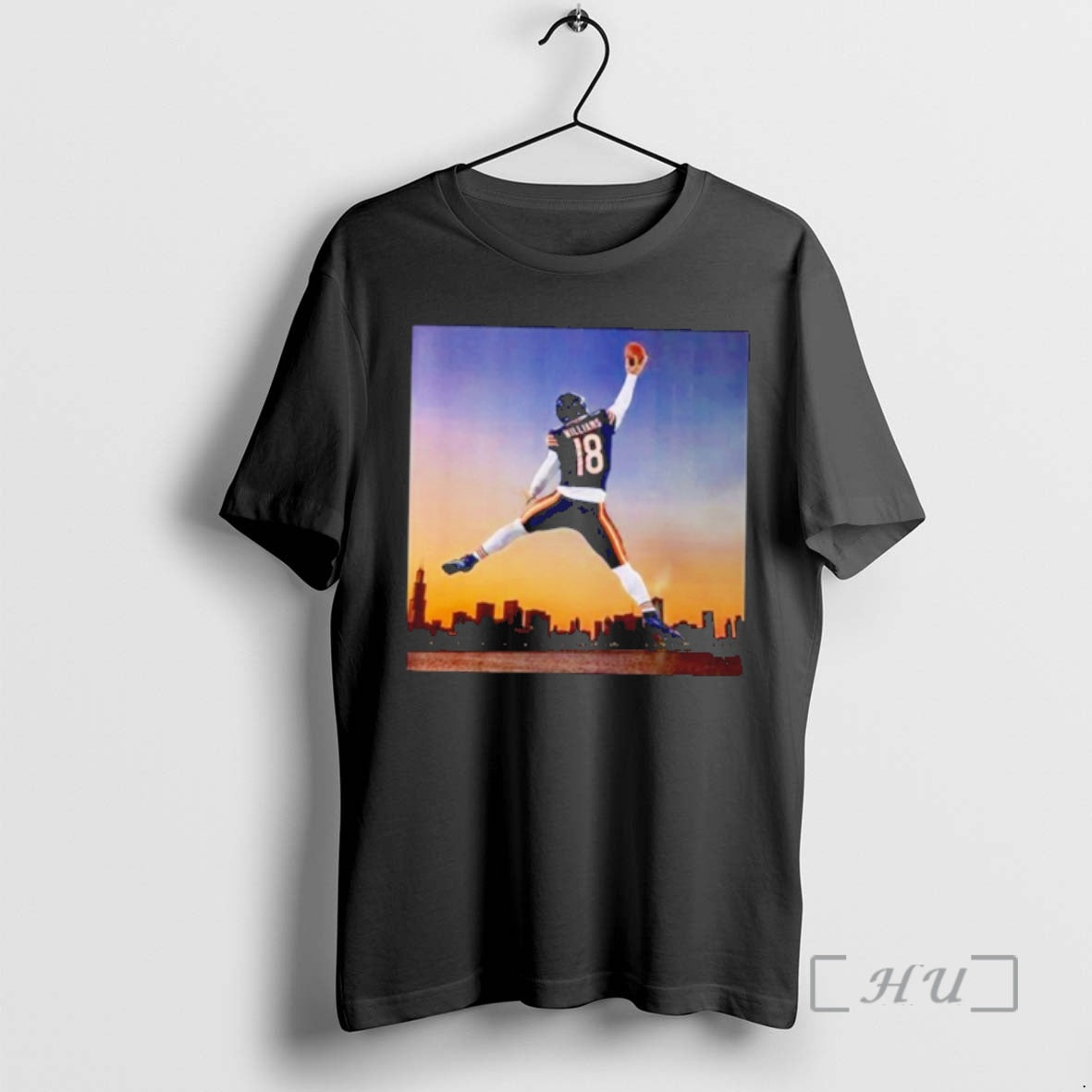 Officials Caleb Williams Jumpman Chicago Skyline Photo T-Shirts, Hoodie, Sweatshirt | ZylaModa.com