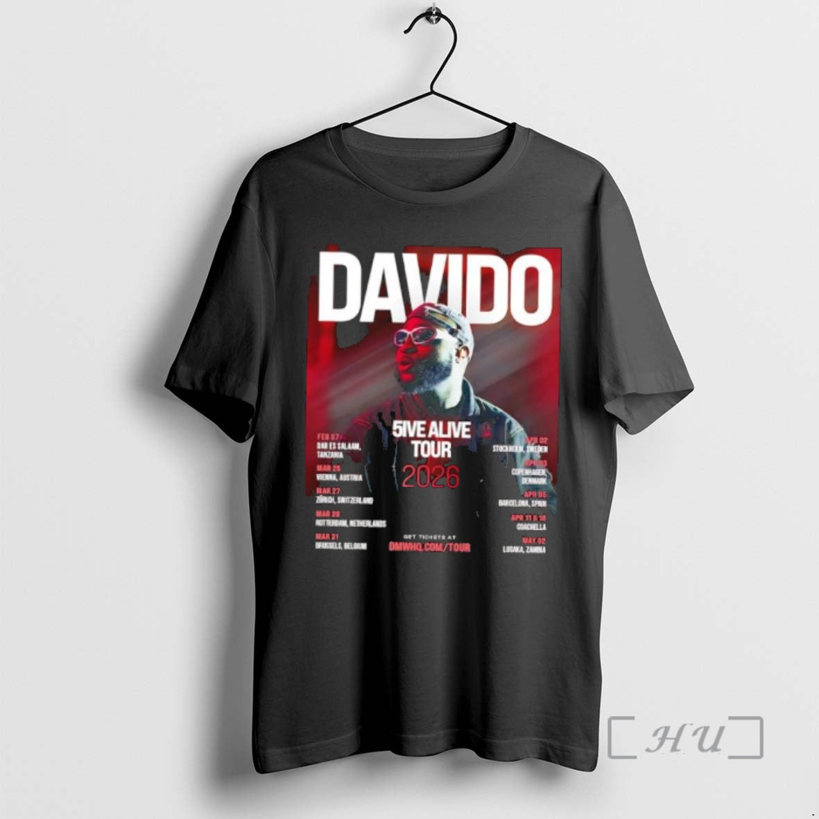Officials Davido 5ive Alive Tour 2026 Concert Dates Music Fan T-Shirts, Hoodie, Sweatshirt | ZylaModa.com