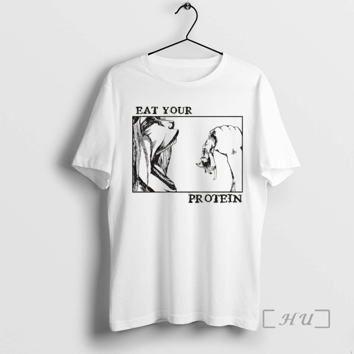 Officials Eat Your Protein Anime Attack On Titan Anime Gym T-Shirts, Hoodie, Sweatshirt | ZylaModa.com
