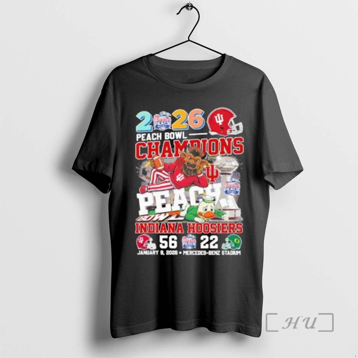 Officials Iu Football Mascot Peach Bowl Champions 2026 T-Shirts, Hoodie, Sweatshirt | ZylaModa.com