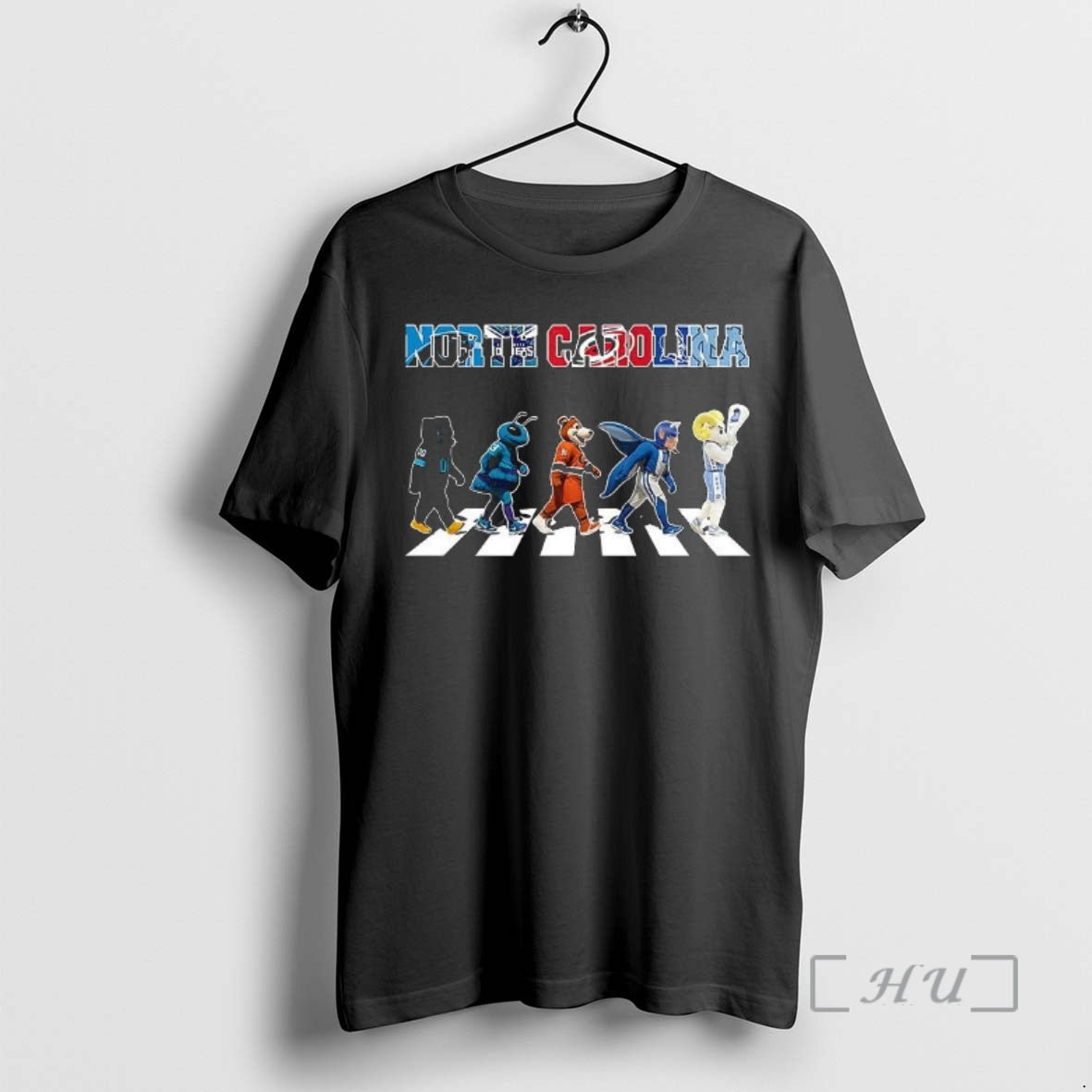 Officials North Carolina Sports Teams Panthers Hornets Hurricanes Buffaloes Wolfpack Tar Heels Cross The Road T-Shirts,...