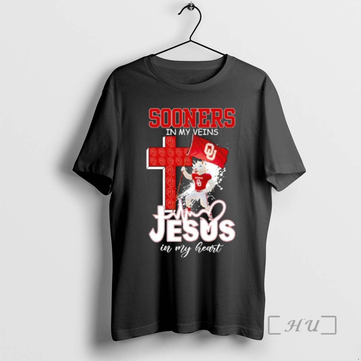 Officials Oklahoma Sooners In My Veins Jesus In My Heart Flag Premium T Shirts Sweater Hoodie, Sweatshirt | ZylaModa.com